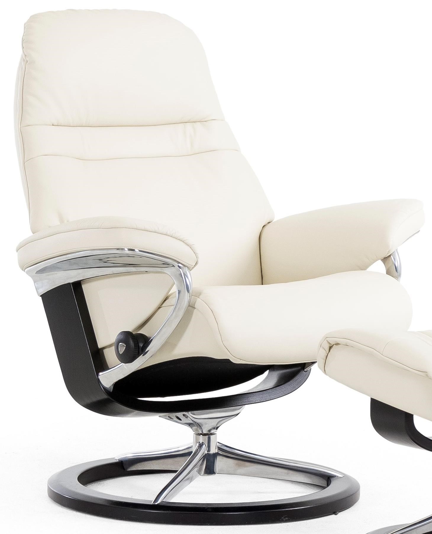 Sunrise medium chair & store ottoman with classic base
